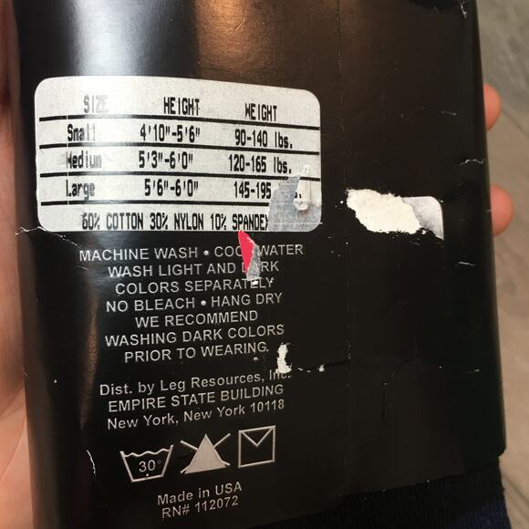 new via spiga footless capri length tights blue navy black size medium - Picture 5 of 6